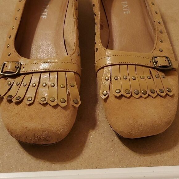 David Tate Jam tan suede flats loafers size 9 - Picture 2 of 7